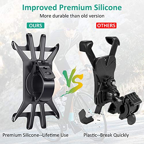 Cocoda Soporte Movil Bicicleta, 360° Rotación Soporte Móvil Moto Bici, Anti Vibración Porta Telefono Motocicleta Manillar Compatible con iPhone 11 Pro MAX/XS MAX/XR, Samsung y Otro 4.0-6.5" Móvil