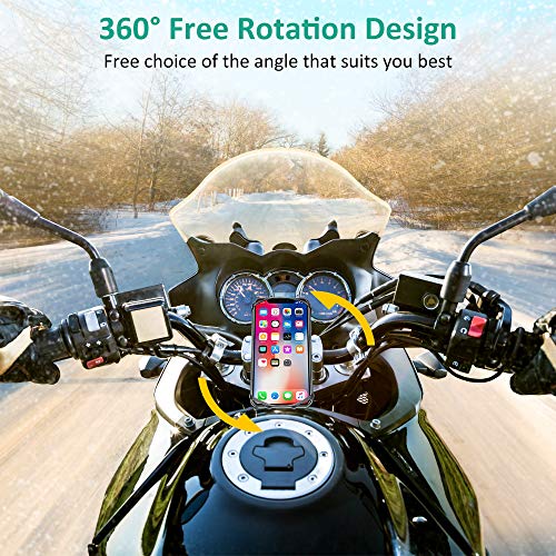 Cocoda Soporte Movil Bicicleta, 360° Rotación Soporte Móvil Moto Bici, Anti Vibración Porta Telefono Motocicleta Manillar Compatible con iPhone 11 Pro MAX/XS MAX/XR, Samsung y Otro 4.0-6.5" Móvil