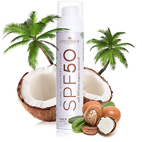 COCOSOLIS Crema Solar 50 SPF - Crema hidratante y protección solar para todo tipo de pieles, con aceites biológicos - Аceite de coco, manteca de cacao, manteca de karité, aceite de mora - 100 ml