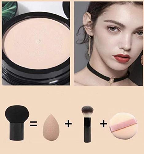 Cojín de aire de cabeza de hongo pequeño BB Cream,Corrector Desnudo Maquillaje Protección solar Duradero Hidratante Brillo Pigmento CC Liquid Foundation (Color natural)