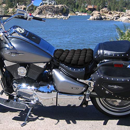 Cojín de Asiento,Cojín de Asiento Aire, Almohadilla de Universal Asiento de Enfriamiento Rellenable con Agua, Almohadilla de Asiento de Moto de Alivio Presión para Sillines Crucero 14.9"x 13.9"