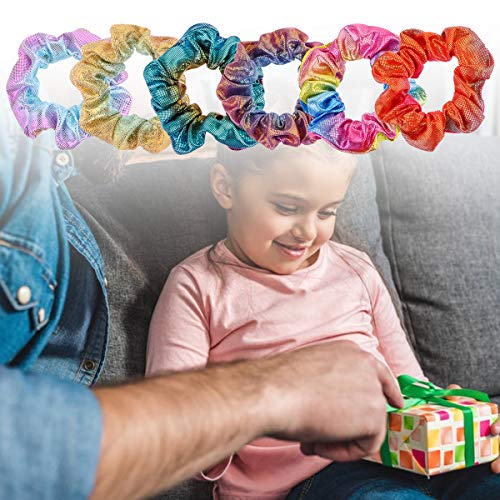 Coletero para Azar el Cabello Pulsera Multiusos Gomas del Pelo Brillante Metálico Largo Manual Anillo de Cabello con Banda Elástica 30 Piezas para Mujer y Chica