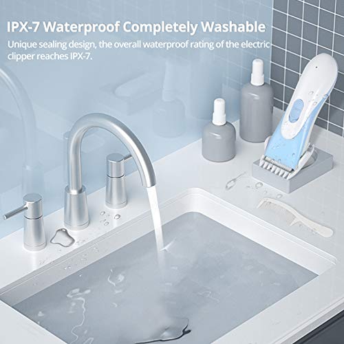 Colfuline 150/5000 - Cortapelos eléctrico para hombre/mujer/niño con 3 peines, kit de afeitadora recargable inalámbrico, impermeable, silencioso, profesional, recargable