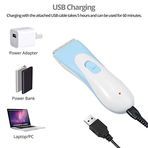 Colfuline 150/5000 - Cortapelos eléctrico para hombre/mujer/niño con 3 peines, kit de afeitadora recargable inalámbrico, impermeable, silencioso, profesional, recargable