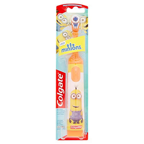 Colgate - Cepillo a batería para niños con cerdas suaves, Minions