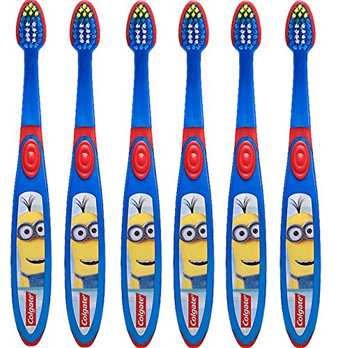 Colgate Minions - Cepillo de dientes para niños, niños y bebés a partir de 5 años, extra suave, paquete de 6