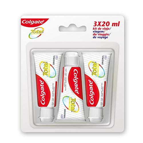 Colgate Total Original, Pasta de dientes para viajes, 12h, Pack 6 uds x 3 ud (20 ml)