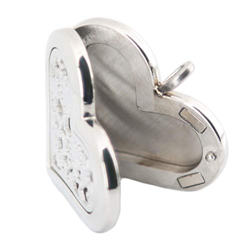 Collar Colgante Con Difusor De Aceite Esencial Collar Difusor 36Mm Heart Star Y Moon Aromaterapia Aceites Esenciales Difusor De Perfume De Acero Inoxidable Collar De Medallón Con Almohadillas De Caden