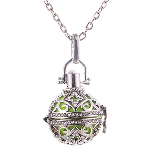 Collar con colgante de bola de música de moda mixta, difusor de aromaterapia antiguo, colgante con colgante, perfume, caja de aceites esenciales, joyería-Y