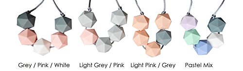 Collar de Dentición Elegante para Mamá, Mordedor Bebé Lactancia Materna con Cuentas Sin BPA, Hecho a Mano por MilkMama, 4 Colores (Mezcla Pastel)