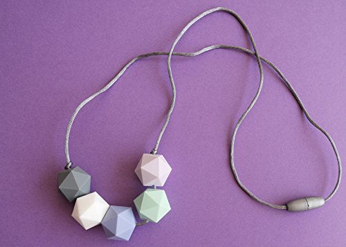 Collar de Dentición Elegante para Mamá, Mordedor Bebé Lactancia Materna con Cuentas Sin BPA, Hecho a Mano por MilkMama, 4 Colores (Mezcla Pastel)