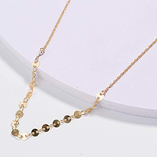 Collar de Mujer, Collar Simple de Varias Capas, Imitación de Resina de Piedra Natural Verde, Disco de Cobre Cadena Hecha a Mano para Mujer