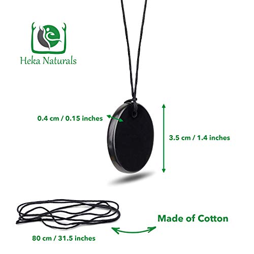 Collar de Shungite con Colgante Diseño Círculo Pequeño Hecho de Piedra Shungit para Protección Electromagnética | Joyería de Shungita Moderna, Usada para Equilibrar Chakras y Energía | Círculo Pequeño