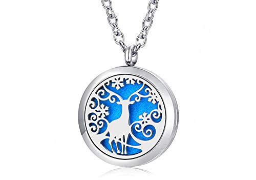 Collar Difusor De Aceite Esencial De Aromaterapia 30Mm Silver Magnetic Aroma Locket 316L Difusor De Aceites Esenciales Collar Perfume Locket Jewelry