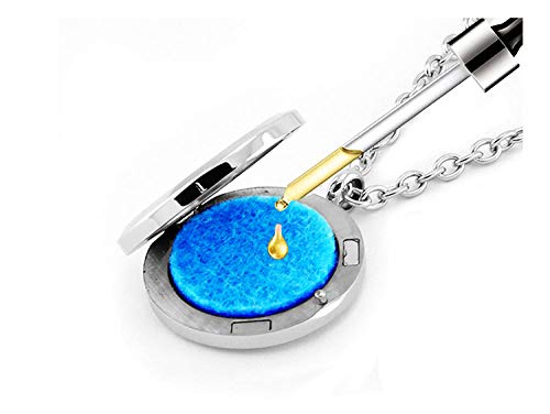 Collar Difusor De Aceite Esencial De Aromaterapia 30Mm Silver Magnetic Aroma Locket 316L Difusor De Aceites Esenciales Collar Perfume Locket Jewelry