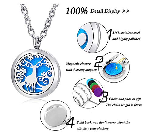 Collar Difusor De Aceite Esencial De Aromaterapia 30Mm Silver Magnetic Aroma Locket 316L Difusor De Aceites Esenciales Collar Perfume Locket Jewelry