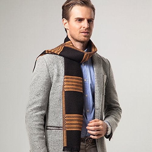 Collar Engrosamiento Informal de Negocios de Otoño en Los Viejos Regalos de Bufandas de Los Hombres de Pelo de Cachemira , negro