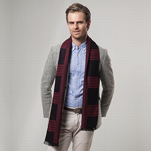 Collar Engrosamiento Informal de Negocios de Otoño en Los Viejos Regalos de Bufandas de Los Hombres de Pelo de Cachemira , rojo