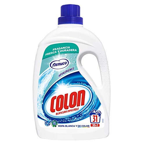 Colon Nenuco - Detergente para lavadora, adecuado para ropa blanca y de color, formato gel - 31 dosis