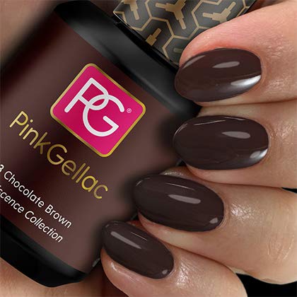 Color de pintauñas permanente Pink Gellac 203 Chocolate Brown. Esmalte de gel, calidad profesional y fácil aplicación en casa. Esmaltes de uñas.
