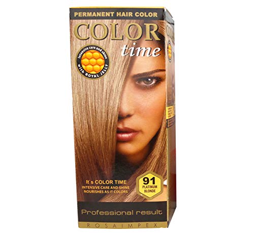 Color time, tinte permanente para el cabello de color rubio platinado 91