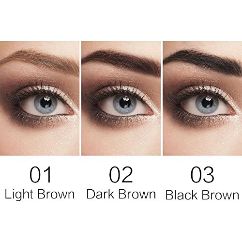 Colores de Cejas Cejas Duraderas Gel de Cejas Tinte de Cejas Líquido de Tres Colores, con Cepillo de Cejas, Resistente al Agua, Duradero, no es Fácil de Descolorar 12 ml