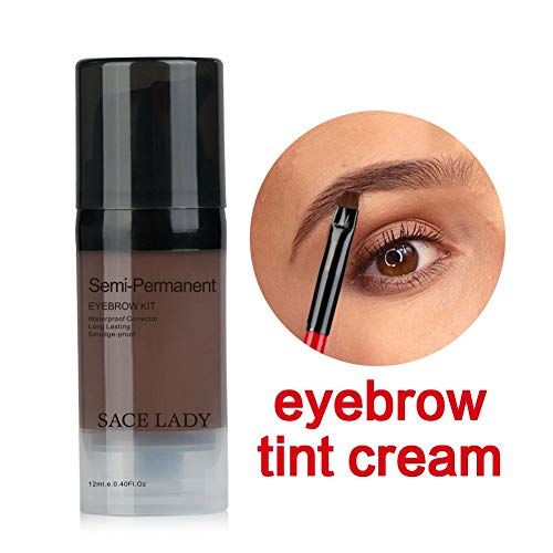 Colores de Cejas Cejas Duraderas Gel de Cejas Tinte de Cejas Líquido de Tres Colores, con Cepillo de Cejas, Resistente al Agua, Duradero, no es Fácil de Descolorar 12 ml