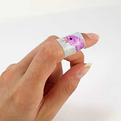 com-four® 40x Parche para niños con Motivos de Unicornio - Tiras de Yeso Repelente al Agua y clínicamente Probado, 57 x 19 mm