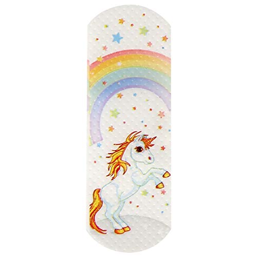 com-four® 40x Parche para niños con Motivos de Unicornio - Tiras de Yeso Repelente al Agua y clínicamente Probado, 57 x 19 mm