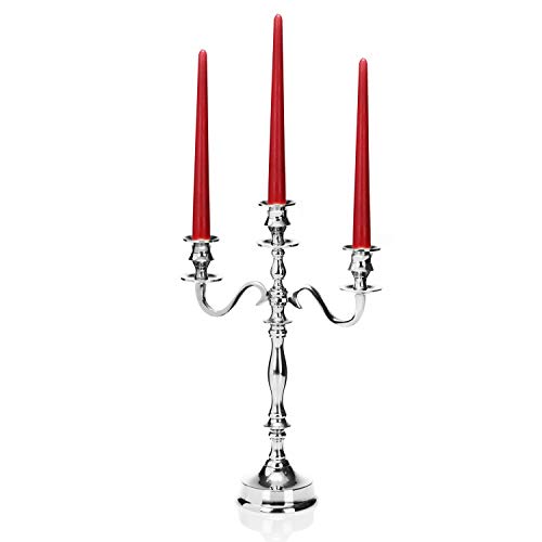 com-four® Candelabro para Velas de Palo - candelabro en diseño clásico - candelabro de 3 Brazos - 39 cm (01 Piezas - 3 Brazos)