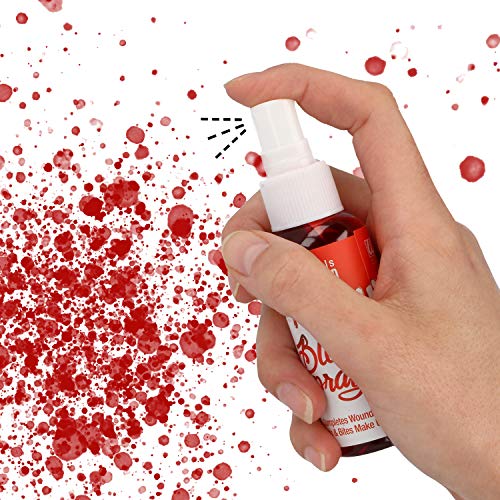 com-four® Set de Sangre Artificial de 9 Piezas - Spray de Sangre y cápsulas de Sangre para Halloween - Disfraz de Vampiro y Zombi (17 Piezas - Set de Sangre Falsa)
