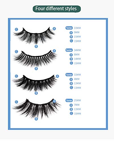 Comet 4 Pares De PestañAs Postizas Juego De PestañAs Postizas MagnéTicas 3D, Delineador De Ojos MagnéTico, FáCil De Cargar Y Quitar El Maquillaje Sin Manchar