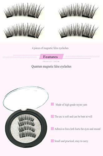 Comet ImáN PestañAs Postizas PestañAs 3D Juego De Pares PestañAs Postizas MagnéTicas Sin Pegamento Rizo Natural
