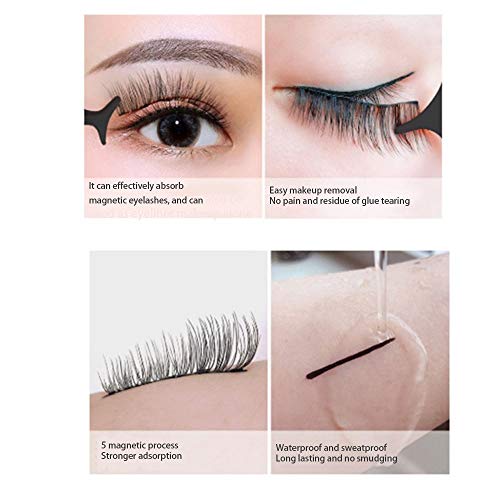 Comet PestañAs Postizas 3 Pares De Delineador De Ojos LíQuido MagnéTico 3D Juego De PestañAs CosméTicos para PestañAs con ImáN