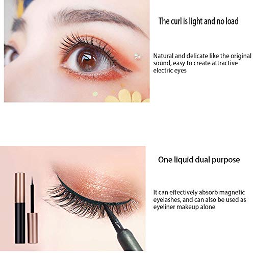 Comet PestañAs Postizas 3 Pares De Delineador De Ojos LíQuido MagnéTico 3D Juego De PestañAs CosméTicos para PestañAs con ImáN