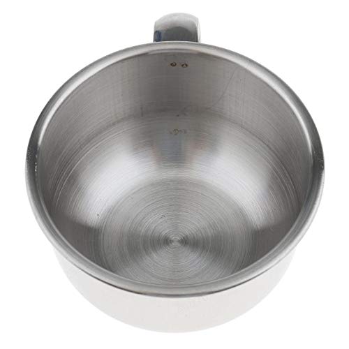 COMEYOU Taza de brocha de Afeitar para Hombre Bol Barbero de Acero Inoxidable Brillo de Metal Barba de jabón Taza de jabón de Afeitar Tazones 8cm
