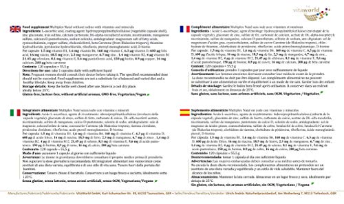 Complejo Multivitamínico Prenatal sin Yodo 120 Cápsulas Vegetales Vita World