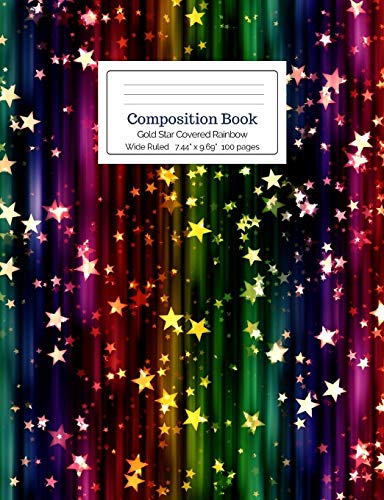 Composition Book Gold Star Covered Rainbow Wide Ruled (Rainbow Composition Books)