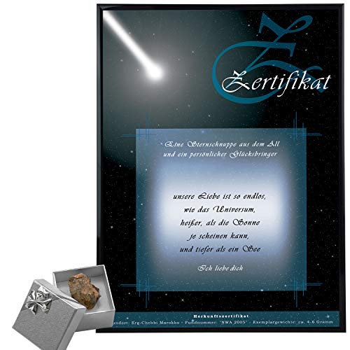 Comprar estrella fugaz – Meteoritas con certificado de autenticidad personalizado aquí como regalo romántico pedido – Regalo personal para mujeres + hombres – Idea de regalo amigo + novia