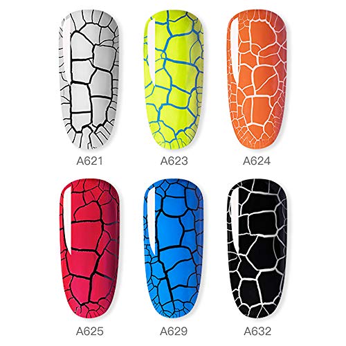 Conjunto de esmalte de uñas de gel craquelado para manicura Conjunto de arte de uñas Secado al aire Necesidad Base superior Capa Soak Off UV LED Kit de gel de uñas