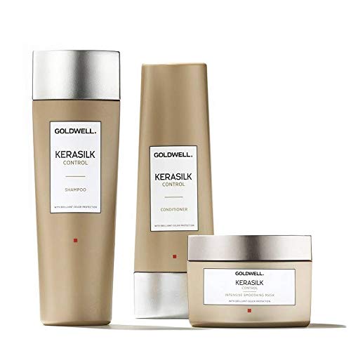 Conjunto Kerasilk Control de Goldwell: champú de 250 ml + acondicionador de 200 ml + máscara suavizante intensiva de 200 ml