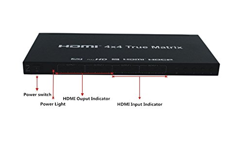 Conmutador de Matriz HDMI 4X4 4Kx2K 4 entradas 4 Salidas Divisor HDMI Matrix 4x4 Soporte IR Romote Control 4K HDMI 1.4v Caja del conmutador de Matriz Full HD 1080P 3D
