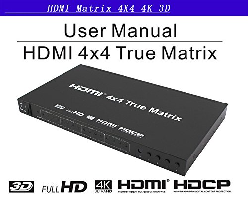 Conmutador de Matriz HDMI 4X4 4Kx2K 4 entradas 4 Salidas Divisor HDMI Matrix 4x4 Soporte IR Romote Control 4K HDMI 1.4v Caja del conmutador de Matriz Full HD 1080P 3D