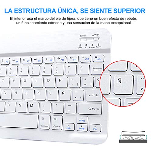 COO Funda Teclado iPad 9.7, Funda iPad 2018 con Ranura para Lápiz y Teclado Español (Incluye Letra Ñ) Bluetooth para iPad 2018/iPad 2017/iPad Pro 9.7/iPad Air 2/1 - Cubierta Magnética Delgada (Rosa)