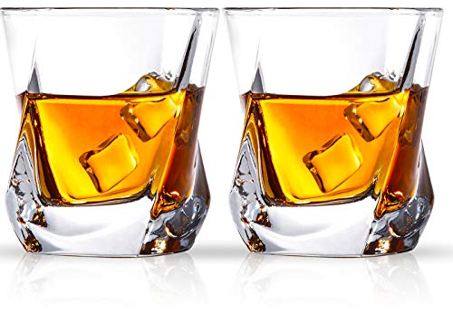 Cooko Vasos de whisky,Lujo Cristal Set de Cristal,Vidrio de la Claridad Non-Leaded,Vino Accesorios Juego de 2 Vasos (8oz) para Vino, Cócteles o Jugo