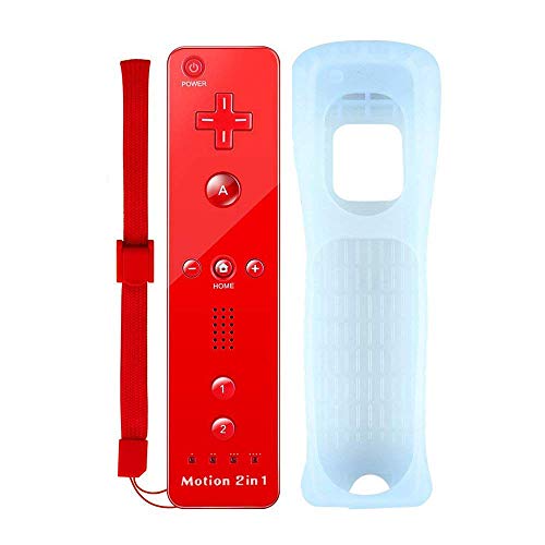 COOLEAD Motion Plus Mando a Distancia para Wii y Wii u Remoto Motion Plus Controller para Wii y Wii U Controlador de Juego con Funda de Silicona y Muñequera (Producto de Terceros)