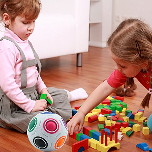 Coolzon Magic Ball Puzzle Cube Pop Rainbow Magico Cubo Fidget Juguetes Anti Estrés para Niños Adultos Educación