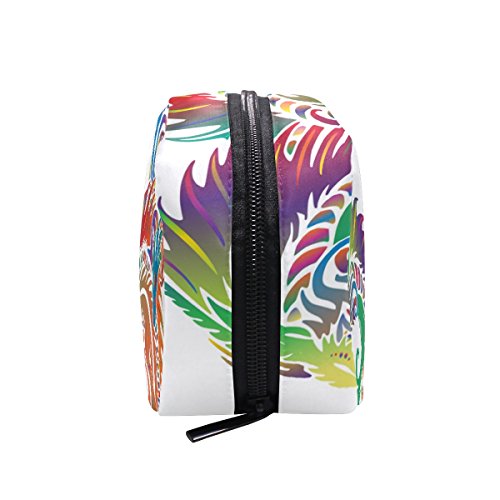 COOSUN Bolsa de cosméticos de dragón de mar tribal, bolsa de maquillaje, bolsa de viaje organizador de neceser para mujer