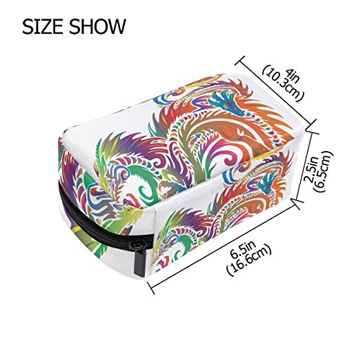 COOSUN Bolsa de cosméticos de dragón de mar tribal, bolsa de maquillaje, bolsa de viaje organizador de neceser para mujer