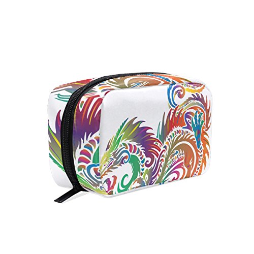 COOSUN Bolsa de cosméticos de dragón de mar tribal, bolsa de maquillaje, bolsa de viaje organizador de neceser para mujer